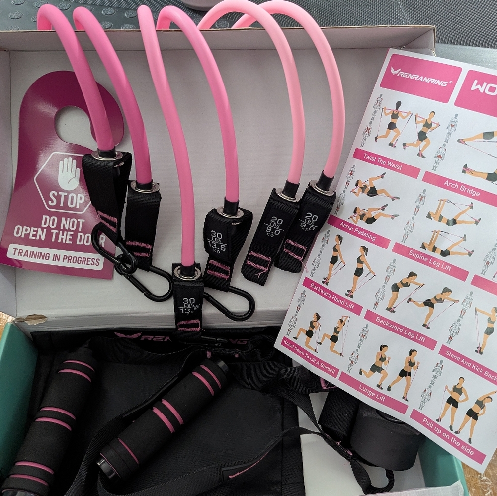 Pink Workout Resistance Bands by
